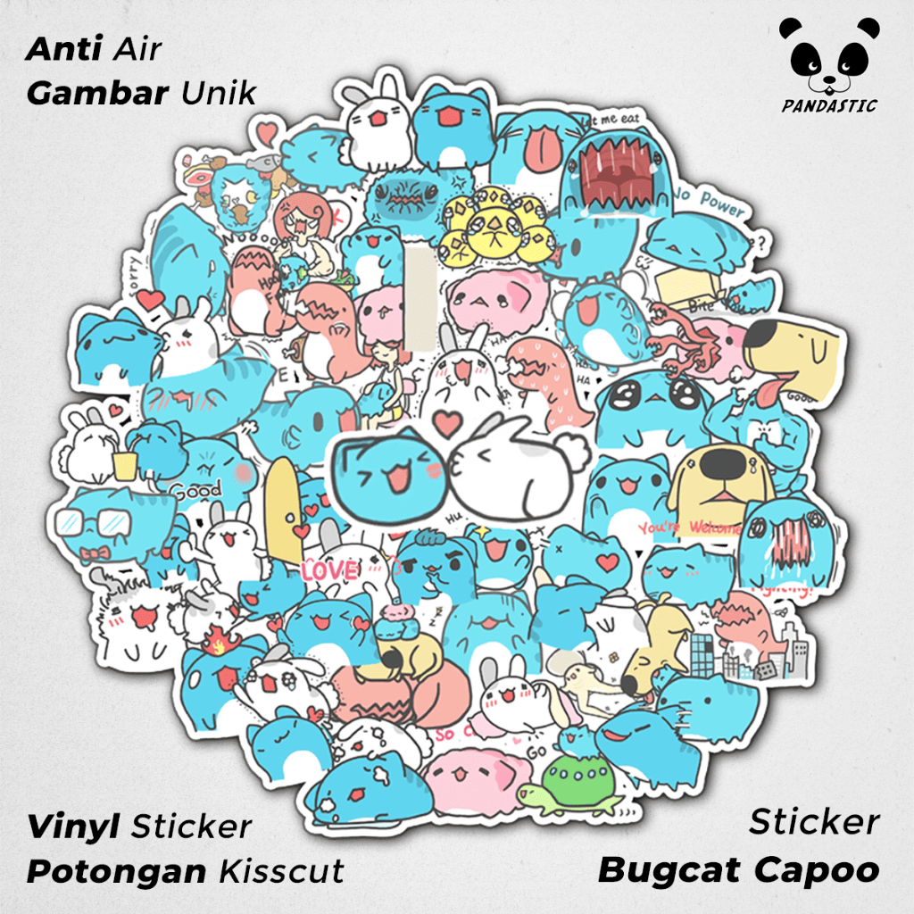 

Stiker Tempel Bugcat Capoo Chibi Anime Kartun Film Paper Vinyl Dekorasi Laptop Koper Tumbler Kulkas