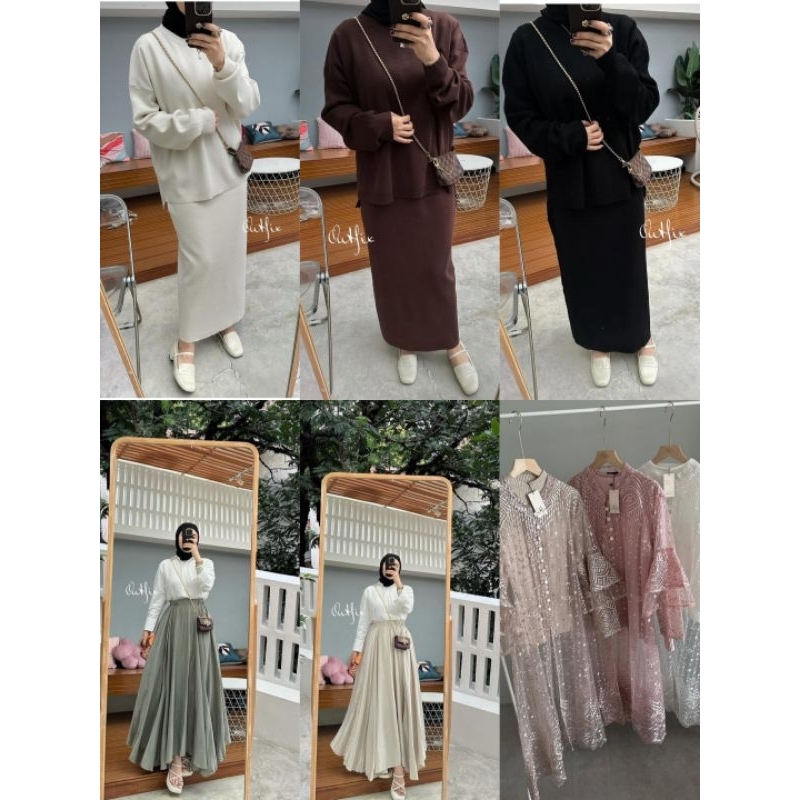 BASIC SKIRT SET | WIDE FAVOLIO SKIRT | STEVY LACEY OUTER ORI BY OUTFIX