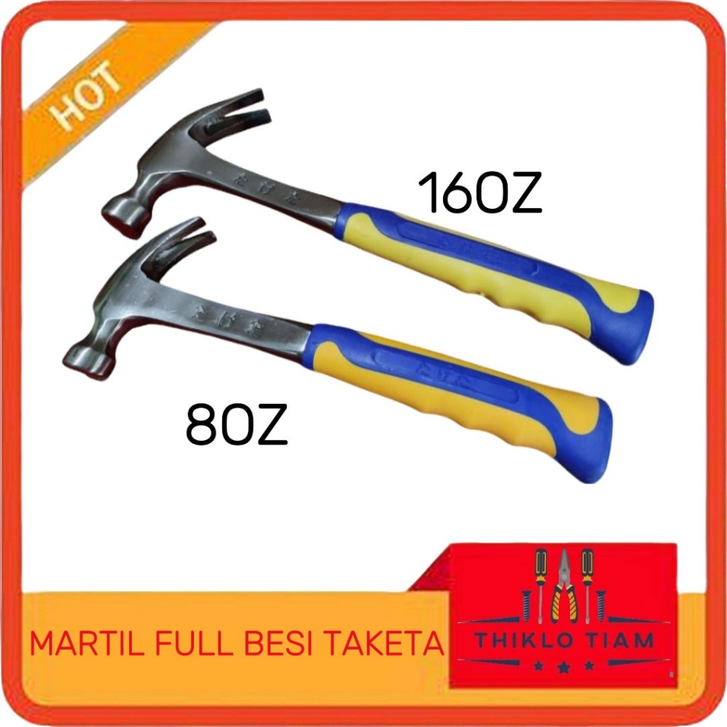 TLT~TAKETA JAPAN MARTIL GAGANG BESI / PALU KAMBING 8OZ(0.25) 16OZ(0.5) TEBAL HIGH QUALITY