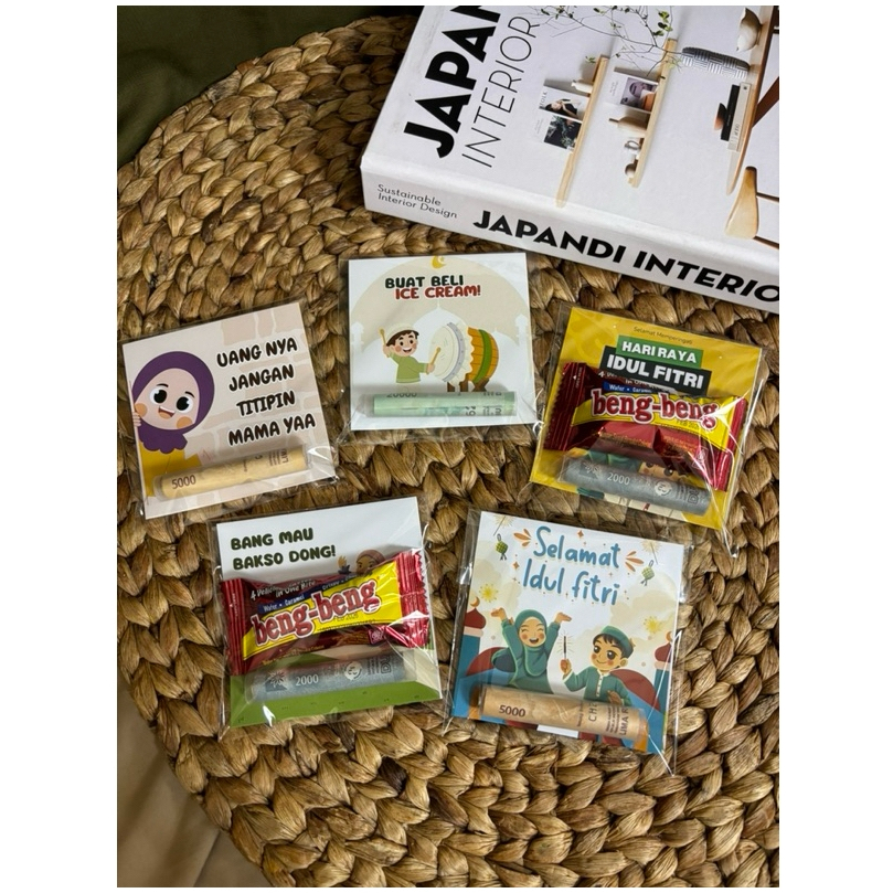 

AMPLOP LEBARAN UANG GULUNG + SNACK / MINI GIFT SNACK / ANGPAU LEBARAN