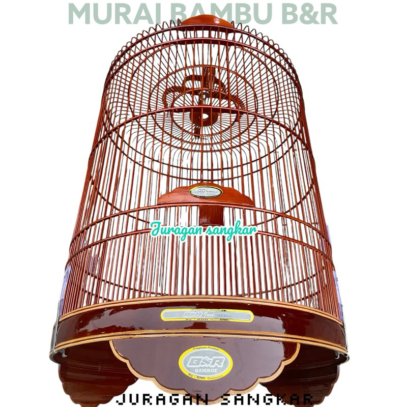 Sangkar kandang murai BnR B&R bambu natural blackdoff