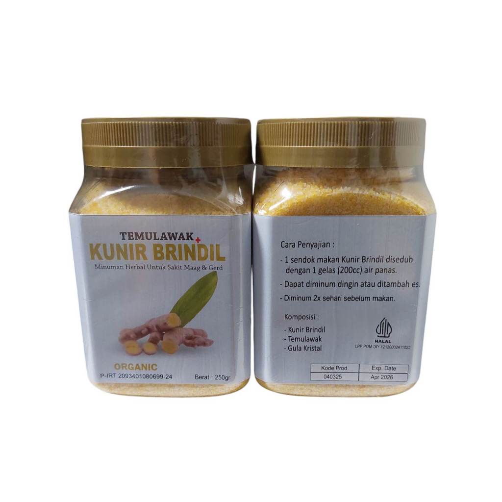 

Temulawak KUNIR BRINDIL 250 gram Minuman Serbuk Herbal Kunir Putih Kunyit Mas Meredakan Asam Lambung