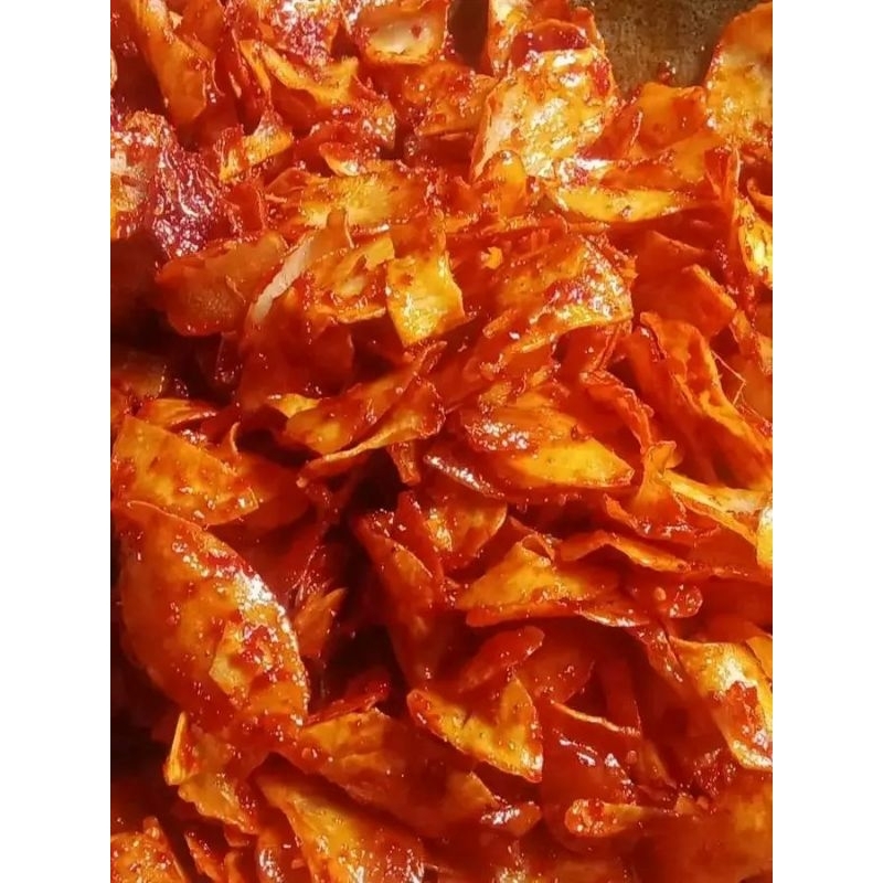

KERIPIK SINGKONG MENTEGA"BALADO SUPER PEDAS"500gram