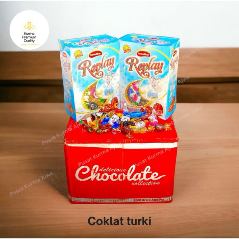 

COKLAT TURKI / ARAB REPLAY 1 KG mix rasa,coklat arab oleh oleh umroh dan haji