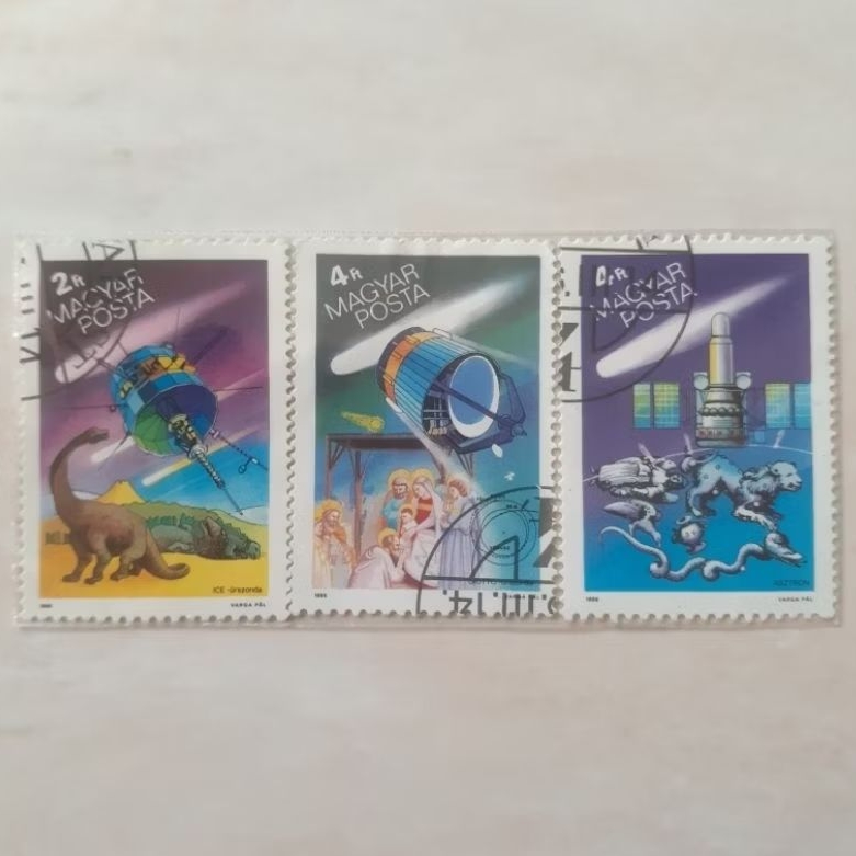 

Perangko Hungaria Halley's Comet Tahun 1986 set 3pcs