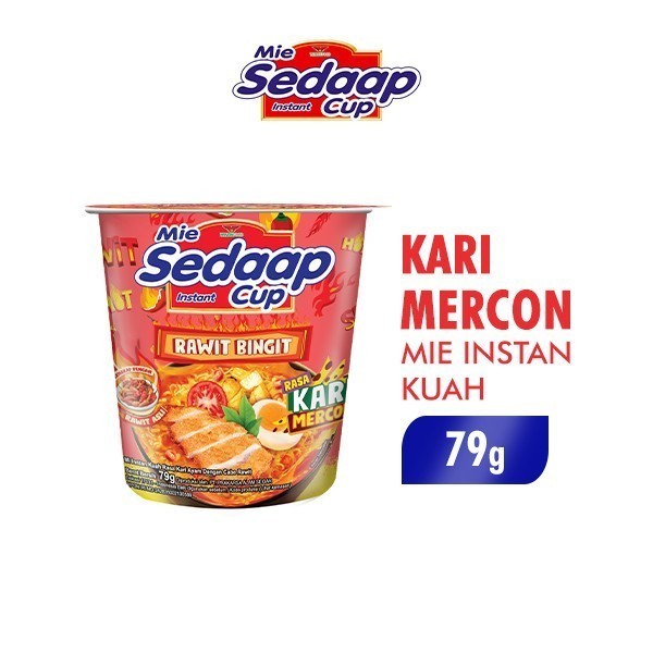 

Sedaap Cup Mie Instan Kari Mercon Cabe Rawit Asli 79 gr