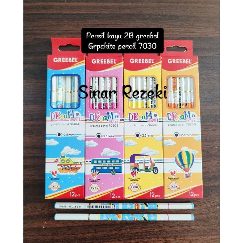 

12 buah!!7030!Pensil kayu 2B greebel graphite pencil/pensil kayu anak murah lucu fancy