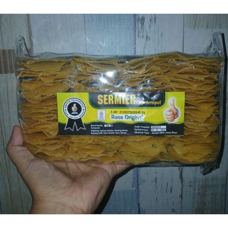 

KERUPUK / KRUPUK SINGKONG SERMIER / SAMILER CAP JEMPOL RASA ORIGINAL DAN PEDAS 340 GRAM