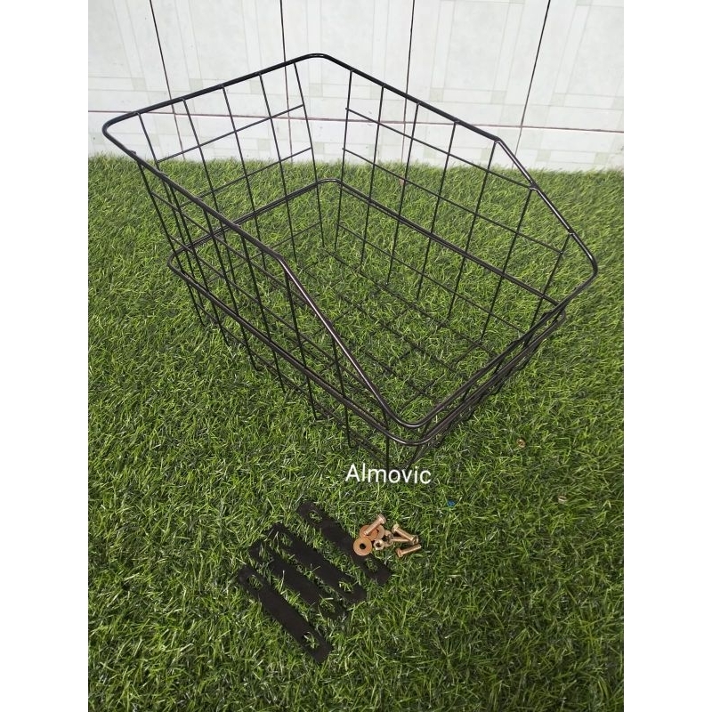 Keranjang Besar belakang bahan besi Keranjang belakang besar sepeda Universal