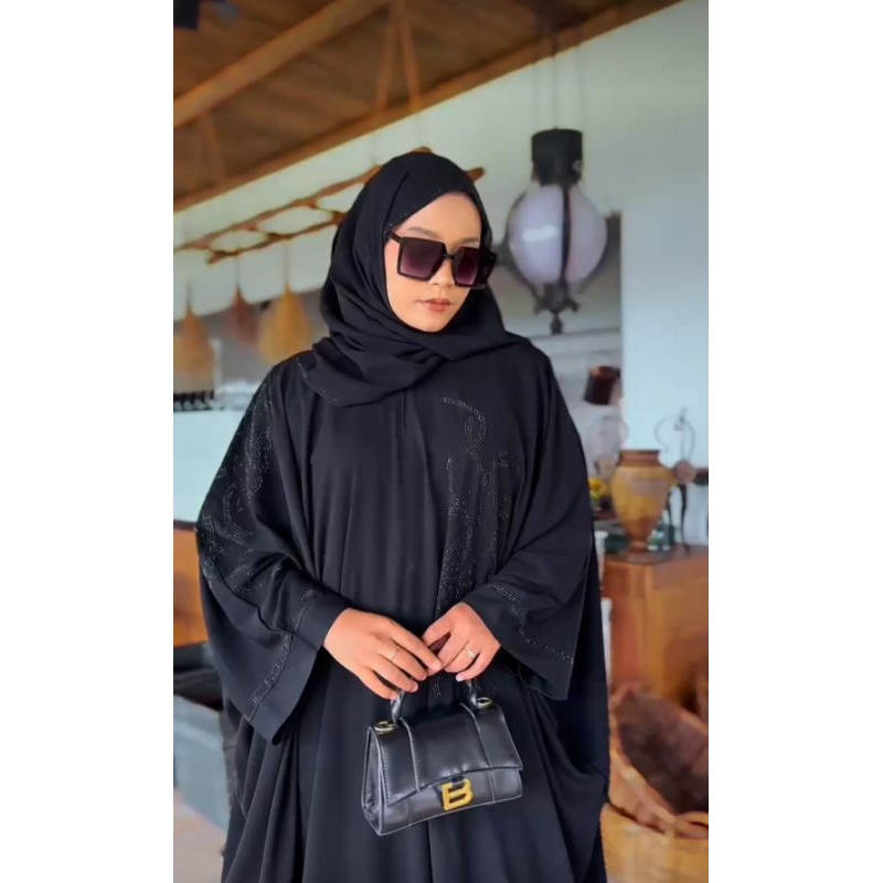 kaftan mata abaya hitam