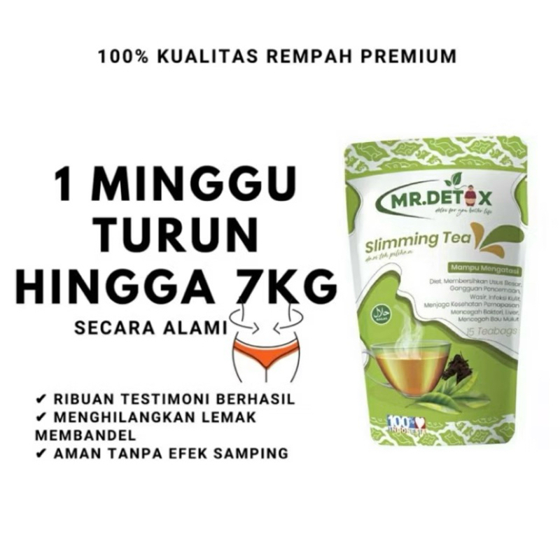 

MR DETOX SLIMMING TEA TEH DETOX TEH HIJAU PREMIUM BERKUALITAS