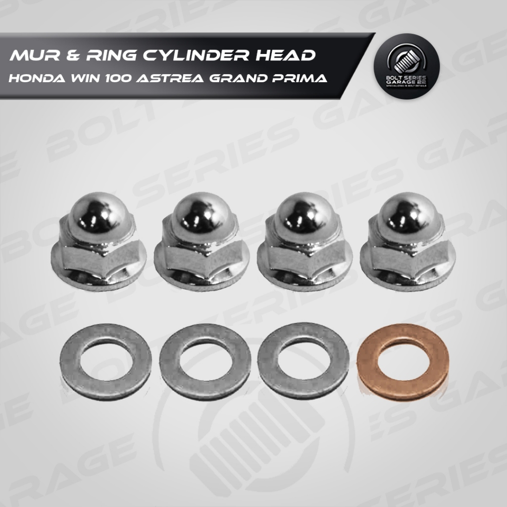 Mur & Ring Tembaga Set Cylinder Head  Win 100 Astrea Grand Prima Star Legenda Supra