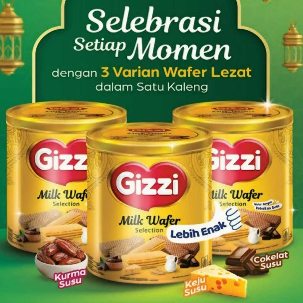 

GIZZI Milk Wafer Selection Kaleng 240 Gram