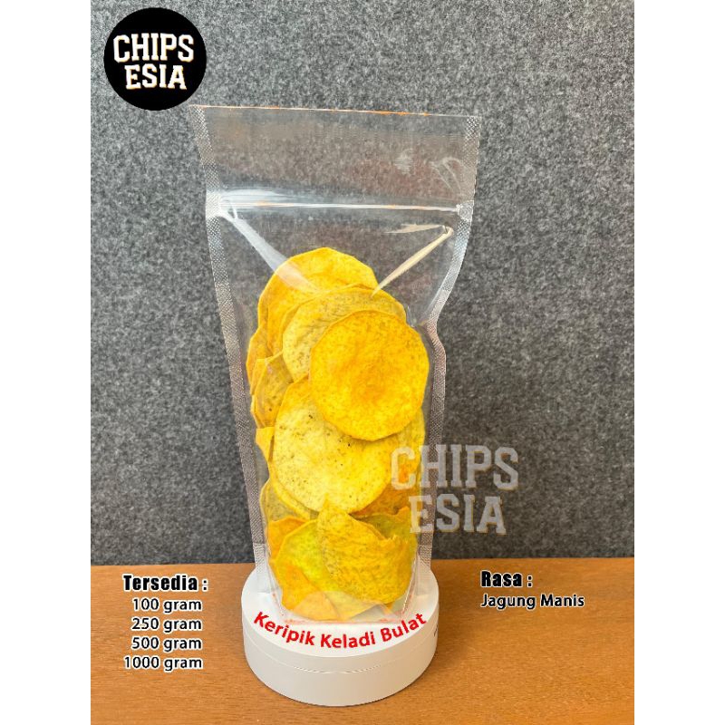 

Keripik Keladi Bulat Jagung Manis - 100gr - 250gr - Chips Esia