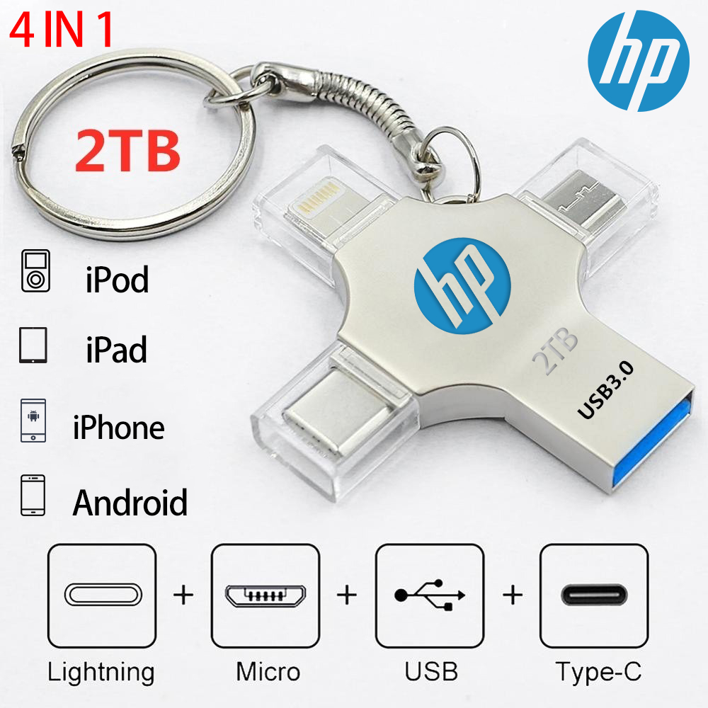 HP 1TB lightning USB Stick for iPhone, Flashdisk OTG Photo stick work with iPhone/USB-C iPad and And