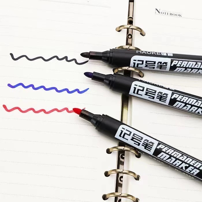 

Spidol Permanent Marker Permanen Tahan Air Alat Tulis Spidol Cepat Kering Tinta Minyak Hitam Biru Merah Tidak Pudar