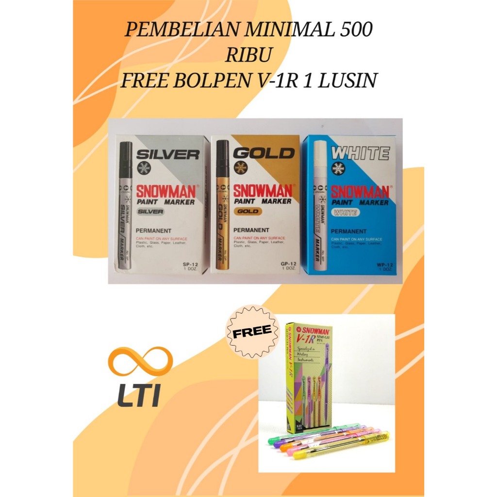 

Spidol Paint Marker Snowman Medium Tip / PCS - MURMER