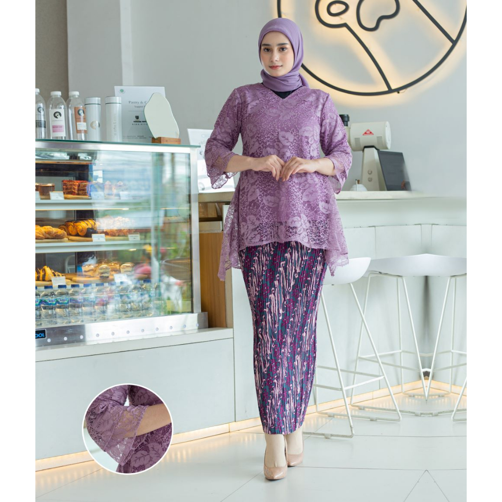 Lilac I  Atasan & Setelan Kebaya 𝗕𝗿𝘂𝗸𝗮𝘁 𝗥𝗶𝗻𝗷𝗮𝗻𝗶 Lengan Panjang / Wanita / Kebaya Wisuda / Kebaya Mod