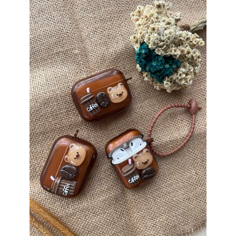 Airpods Case Bear Caramel 3D