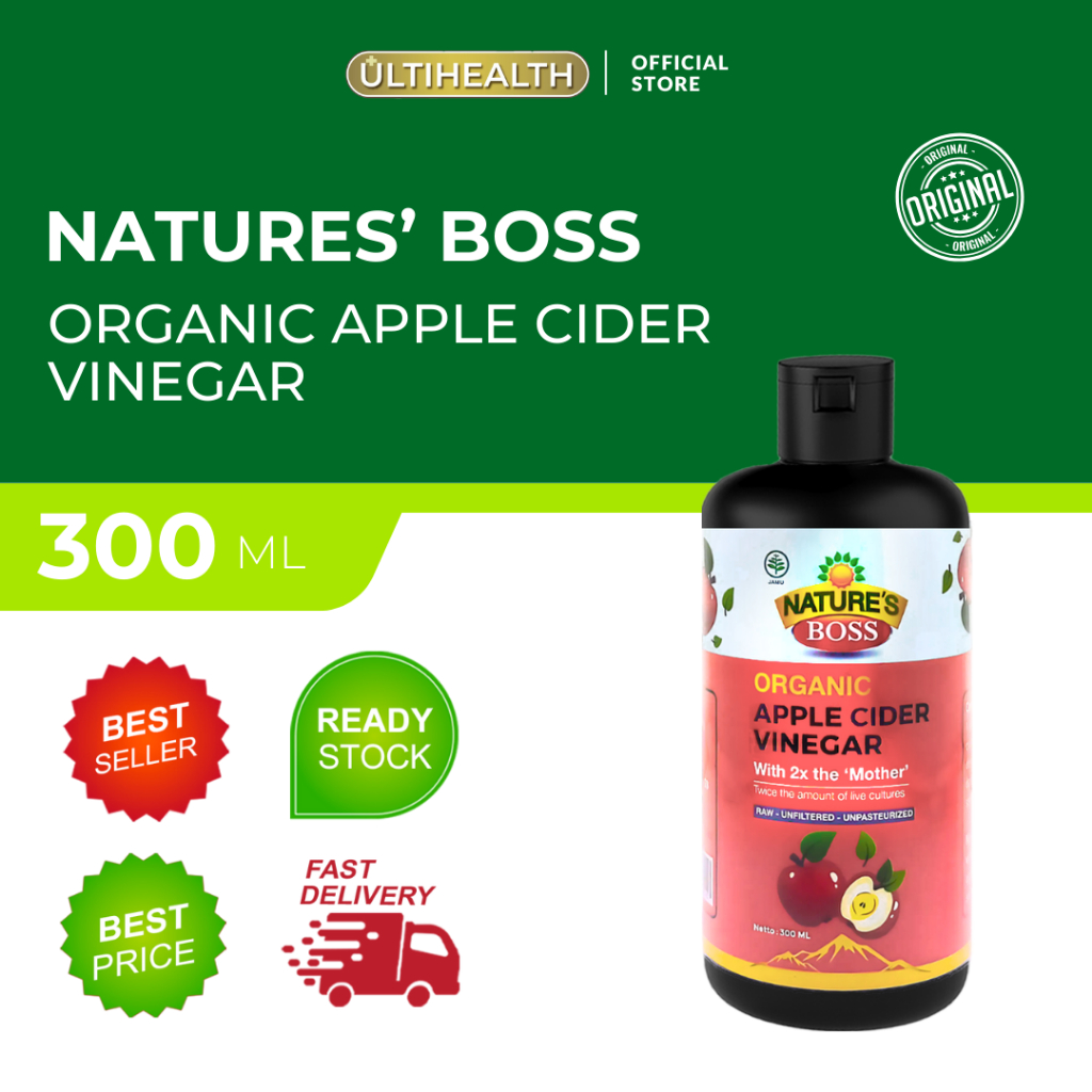 

NATURE'S BOSS CUKA APPLE CIDER VINEGAR ORGANIC ISI 300 ML
