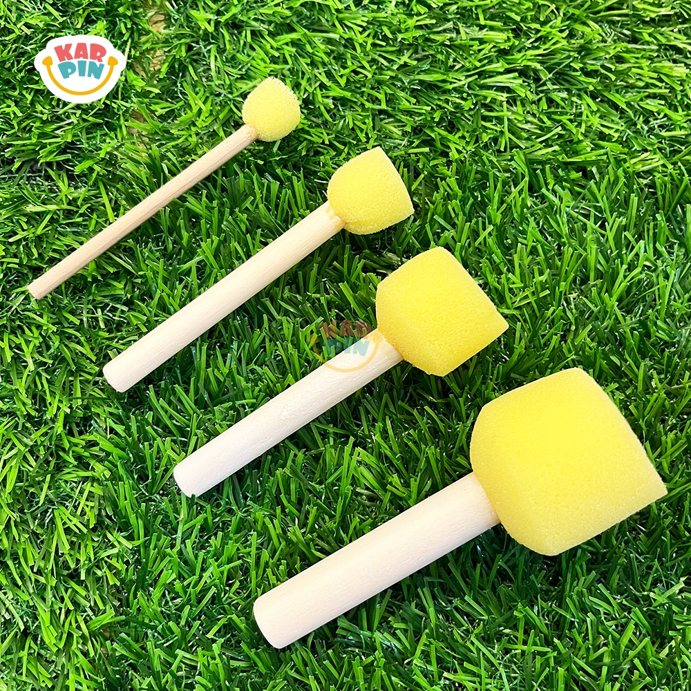 

[Karpin] Spon Lukis Anak Kuas Busa Sponge Bulat 4pcs (1.5/2/3/4cm) Prakarya Anak Painting Brush