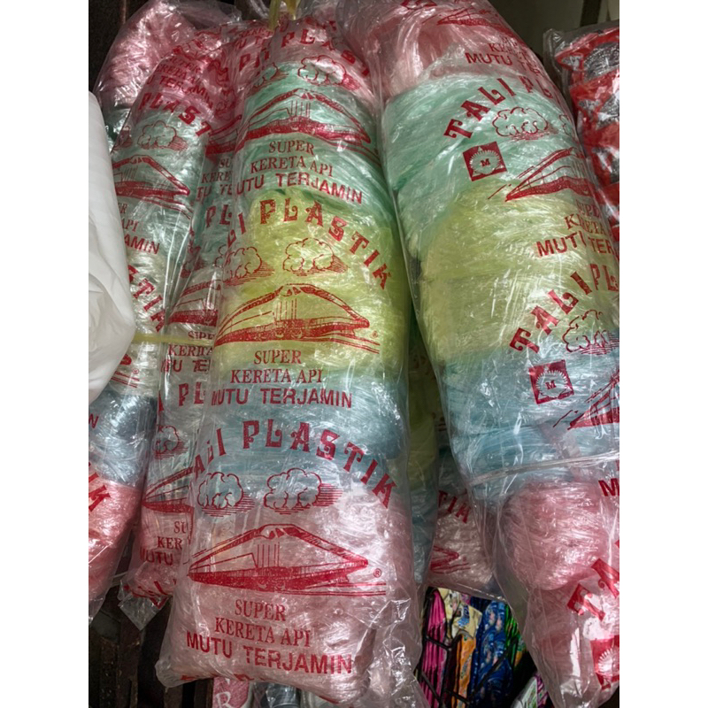 

Tali ekonomi/tali plastik warna warni cap kereta api