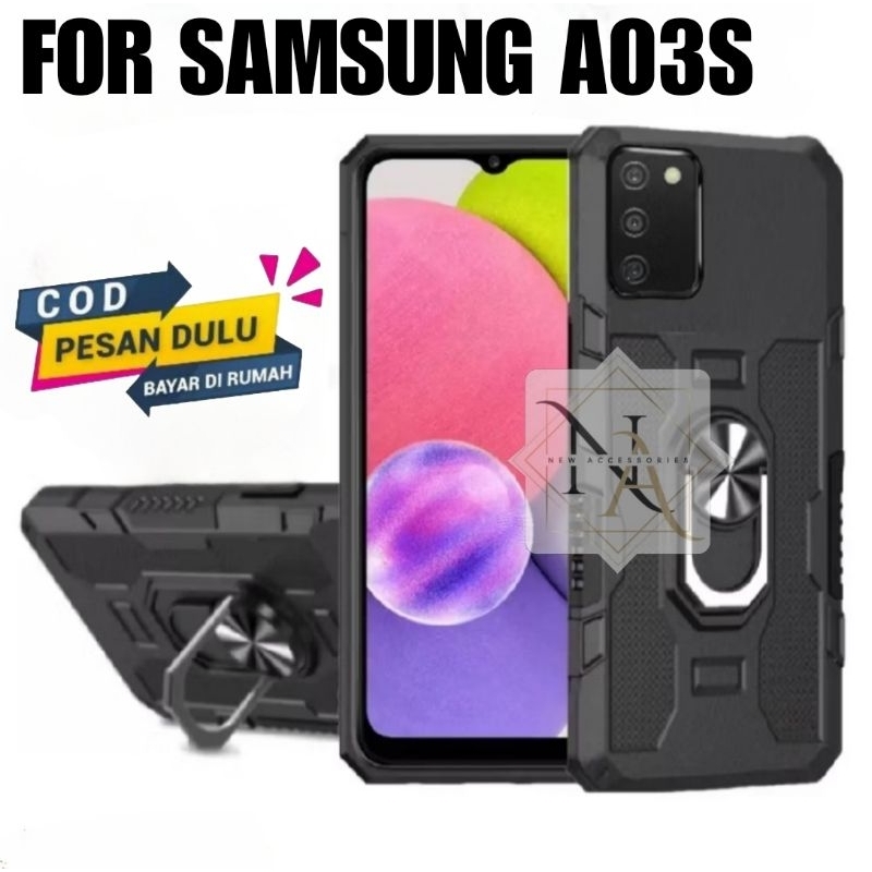 Samsung A03S Hardcase Robot Armor Hit Ring Case Casing Standing Robot Premium