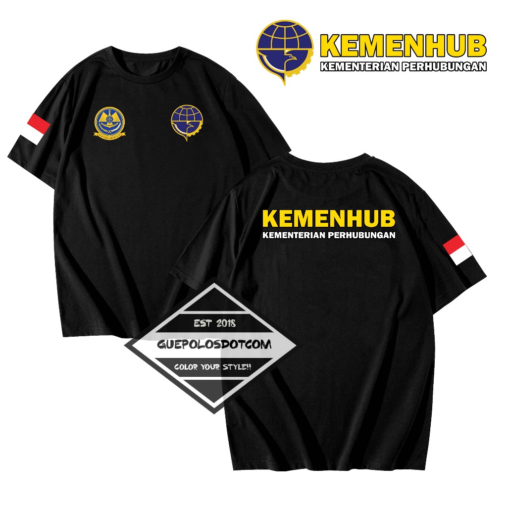 KAOS T-SHIRT KEMENHUB KEMENTERIAN PERHUBUNGAN - Baju KEMENHUB/Kementerian Perhubungan Keren - KAOS K