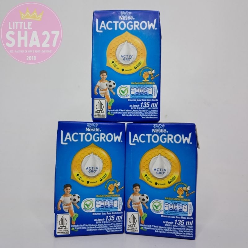 

LACTOGROW Susu UHT 135 ml Madu Vanila / susu uht lactogrow