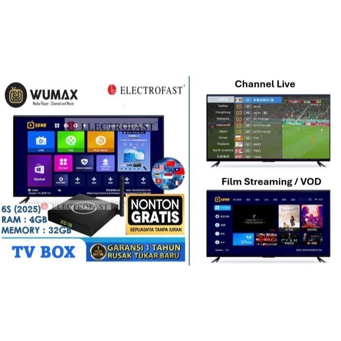 EVPAD 6S 2GB/32GB Android TV box NONTON Remote Voice 6K Garansi Resmi Original