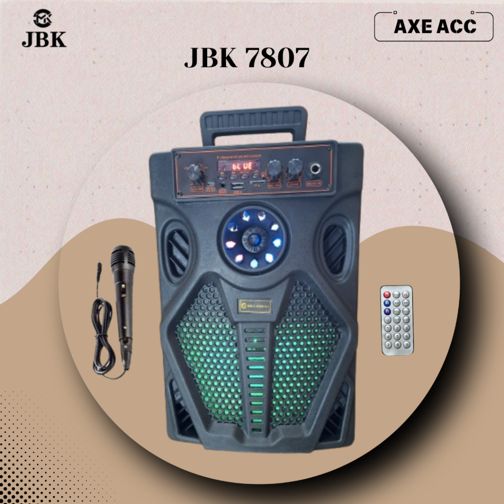 SPEAKER JBK 7807 PORTABLE 8INCH MICROPHONE KARAOKE PORTABLE