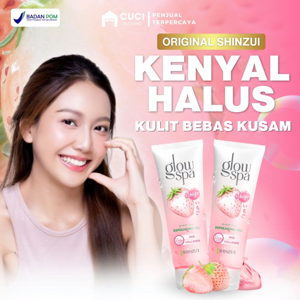 Glow Spa Shinzui Perontok Daki Dan Kulit Mati Peeling Gel Wajah Penghilang Daki Eksfoliasi Badan Pem