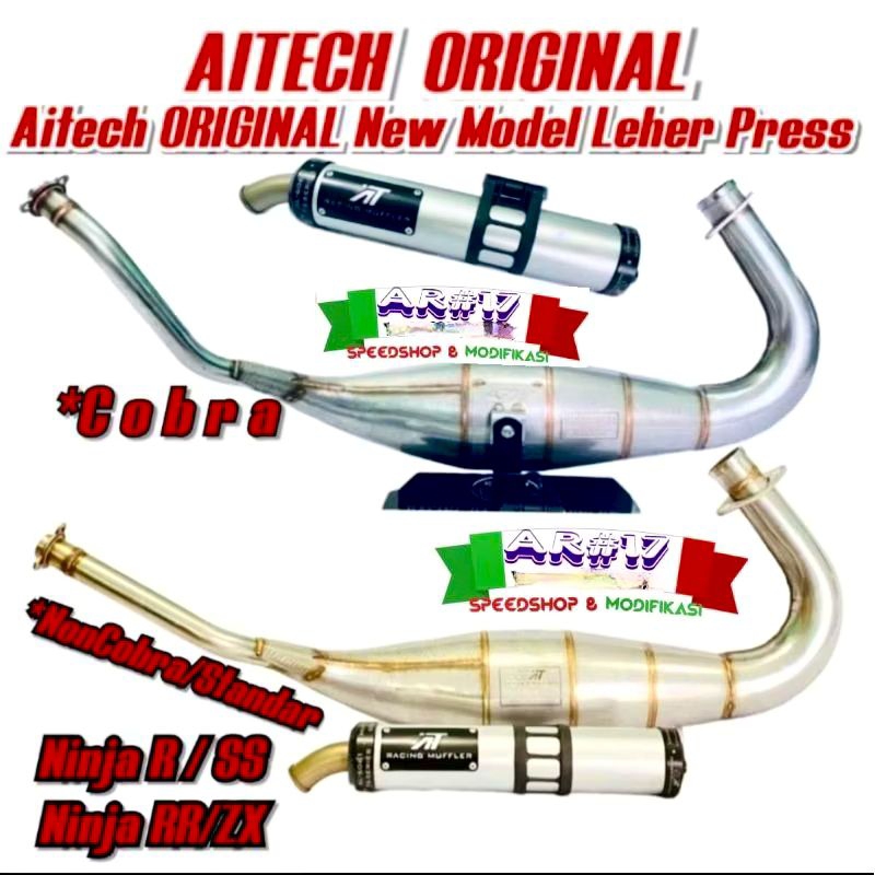 KNALPOT Aitech Ai Tech Original Stainless new model Leher press Cobra & Standar Ninja R SS RR ZX New