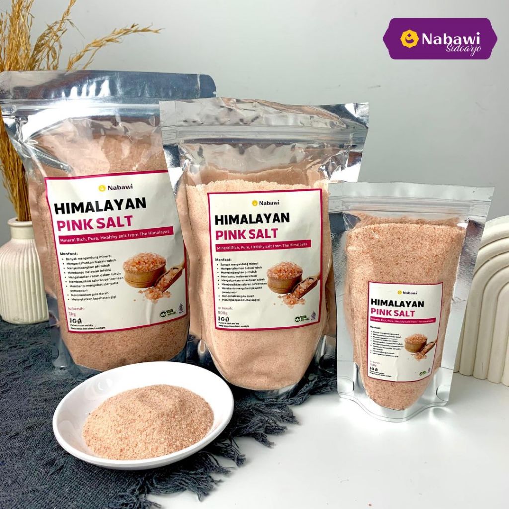 

Natural Pink Himalayan Salt Garam Himalaya 1 Kg Garam Organik Rempah Alami -Nabawi SDA-