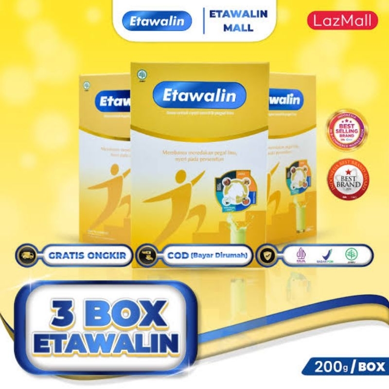 

Paket 3 BOX ETAWALIN Susu Etawa Herbal Mengatasi Asam Urat dan Nyeri Sendi