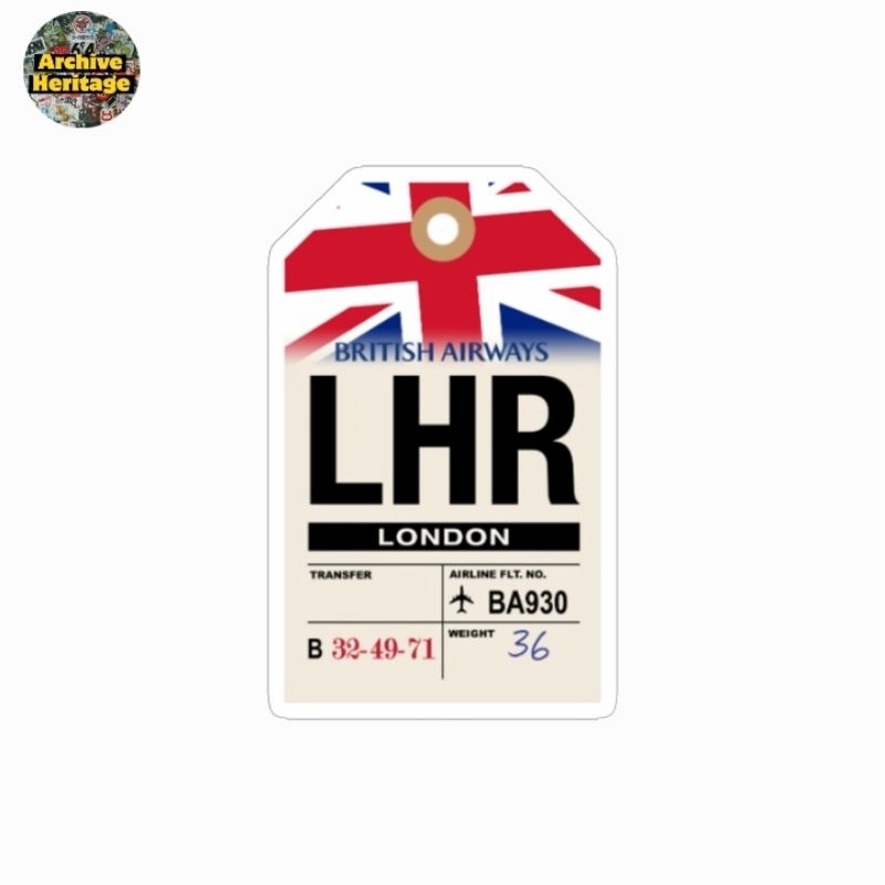 

sticker LHR Airport British Airways London label luggage tag travelling logo stiker