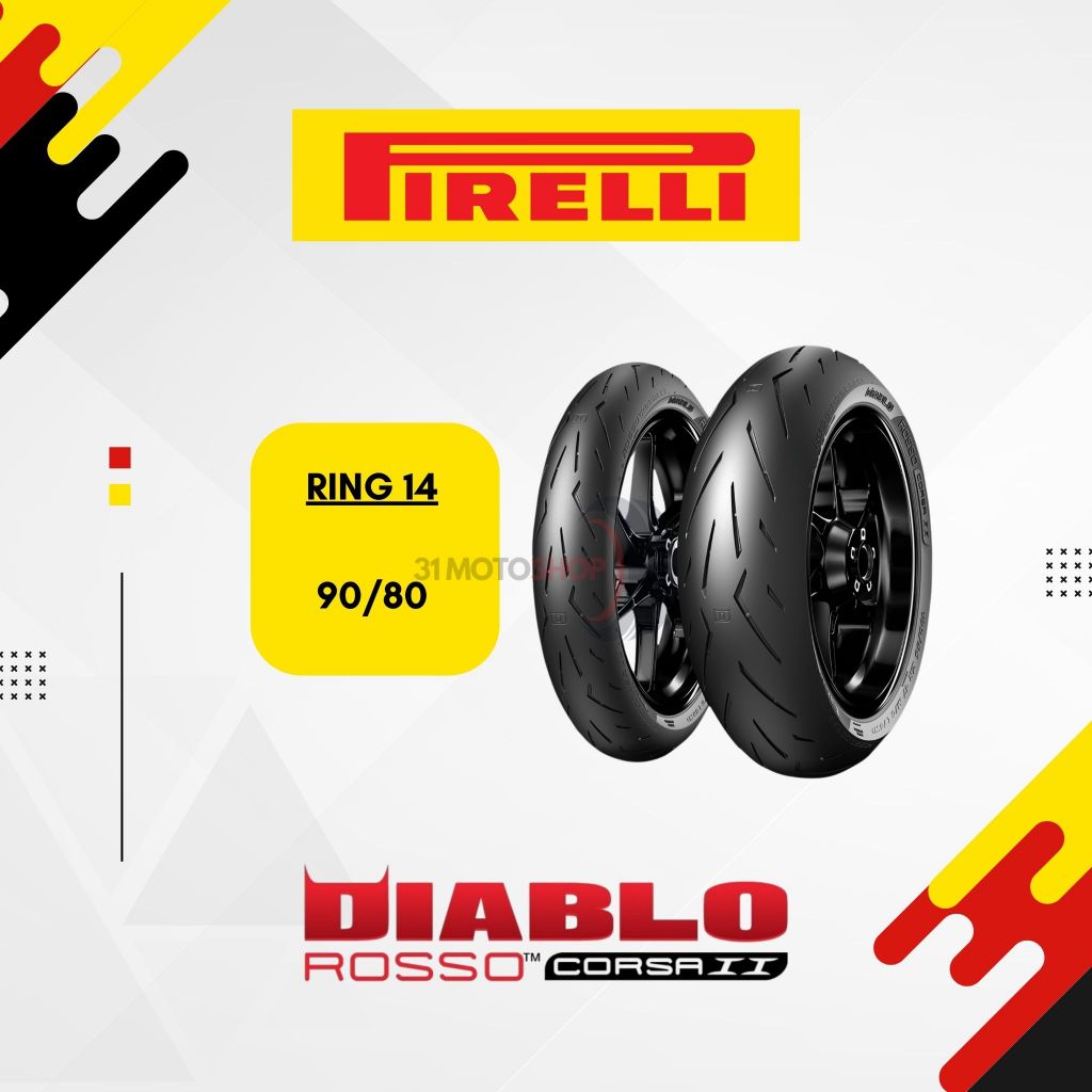 Ban Motor Tubeless Pirelli Diablo Rosso Corsa 2 Ring 14 90/80 Soft Compound Beat Vario Spacy Lexi