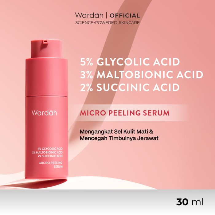 Wardah 5% Glycolic Acid 3% Maltobionic Acid 2% Succinic Acid Micro Peeling Serum - Exfoliating Serum