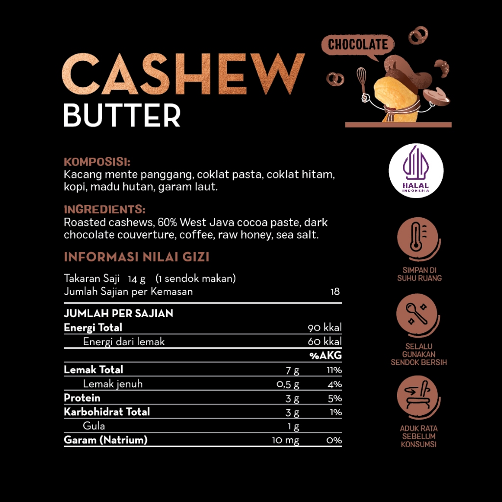 

Maknyuss1 Frolic Cashew Butter Chocolate - Selai Kacang Mente Mede Coklat