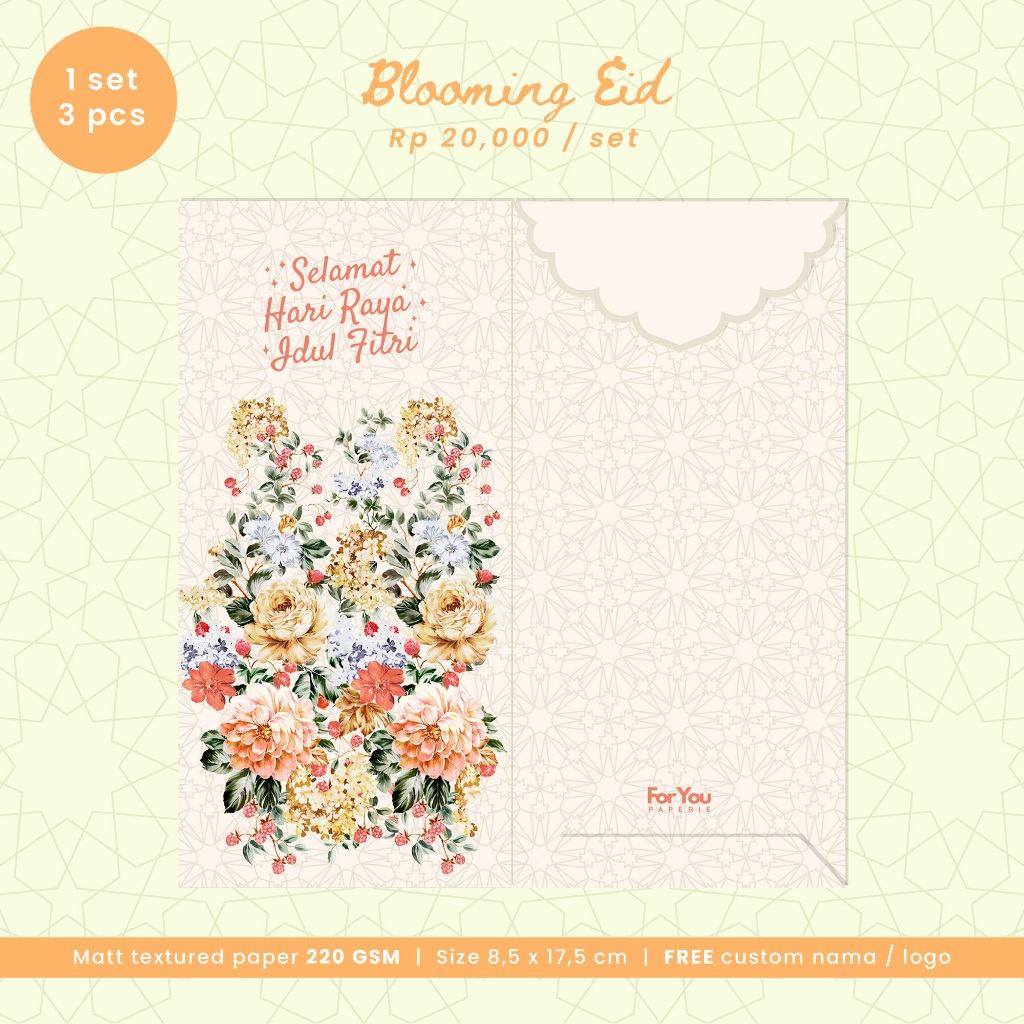 

Idul Fitri Money Envelope (Blooming Eid) | Amplop Lebaran Custom 2025 (3 pcs)