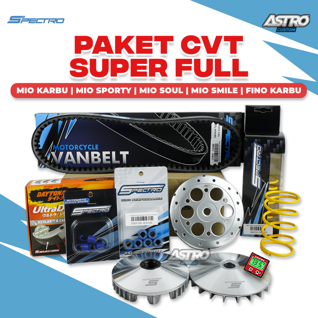 Super Full Upgrade CVT Mio Karbu Mio Smile Mio Sporty Soul Karbu Fino Karbu Spectro Kampas Ganda CVT