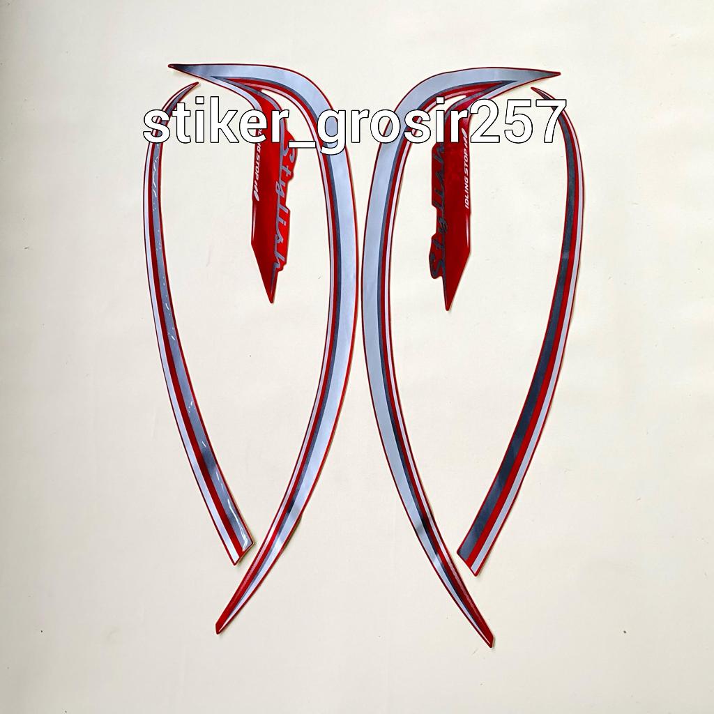 STIKER STRIPING LES LIST BODY MOTOR HONDA SCOOPY STYLISH FI 2016 MERAH