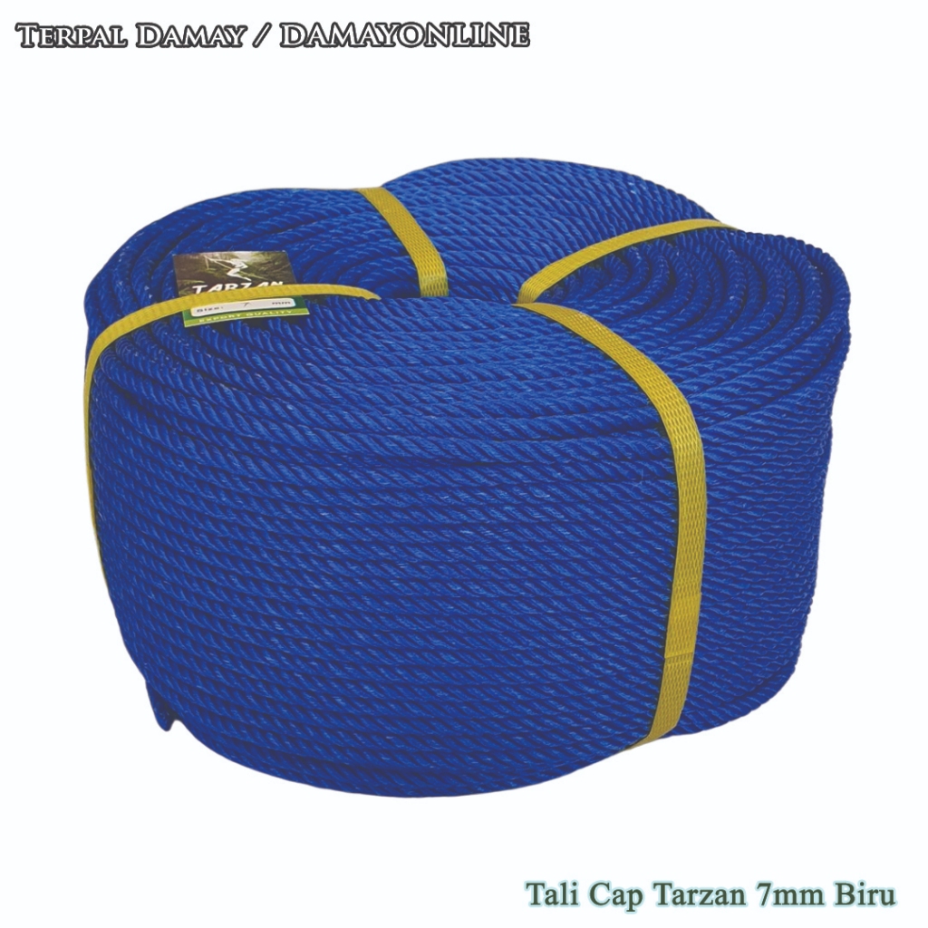 

Tali Tambang PE Cap Tarzan 7mm Biru / Rol ( Harga Per Rol )