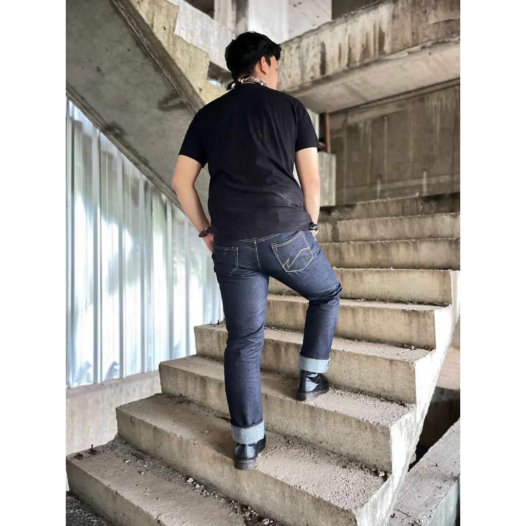 ALMERO DENIM - Jeans Pria Slimstraight 16oz Selvedge Accent Non