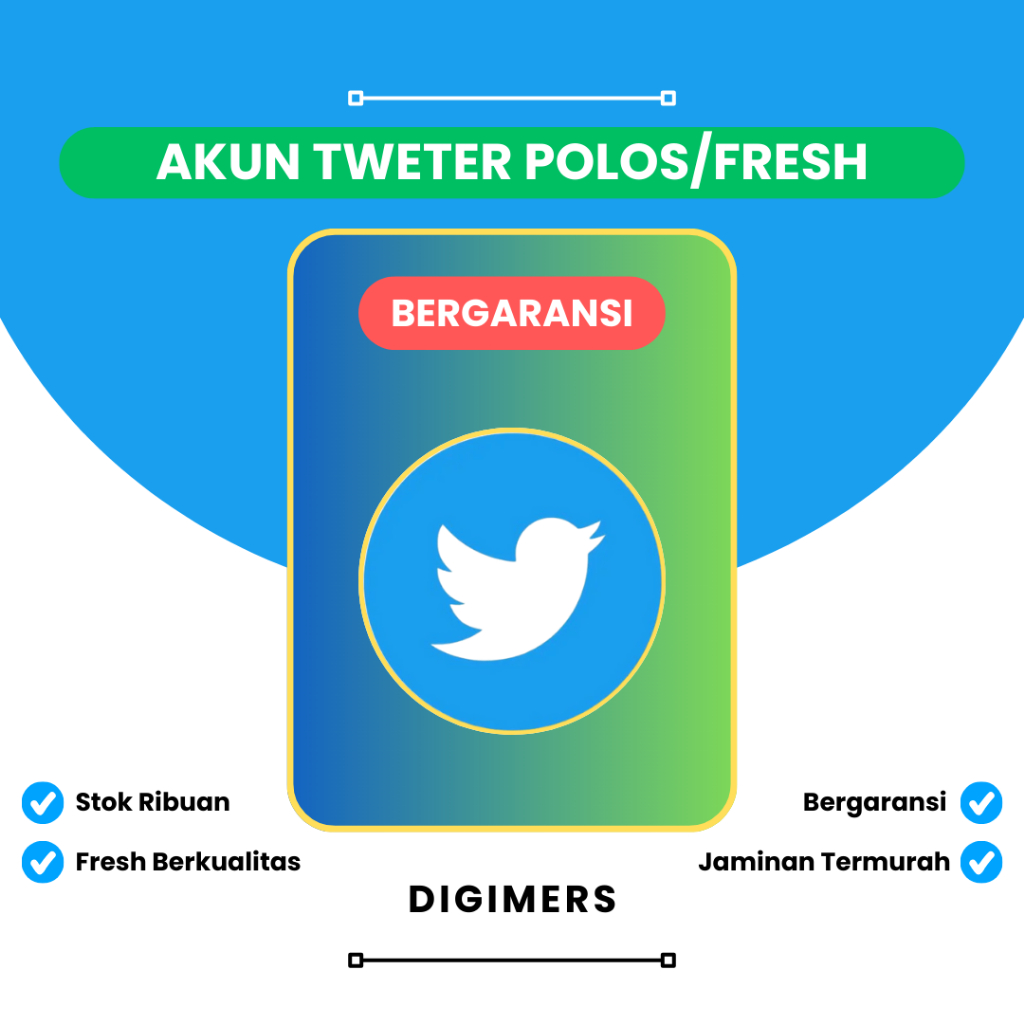 Akun Tweener/X Polos Akun Twitter Fresh / Kosongan / Polosan / Cookies / Useragent / Pva / 2FA