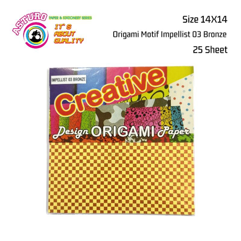 

ASTURO Kertas Origami Motif Impellist 03 Bronze 14X14