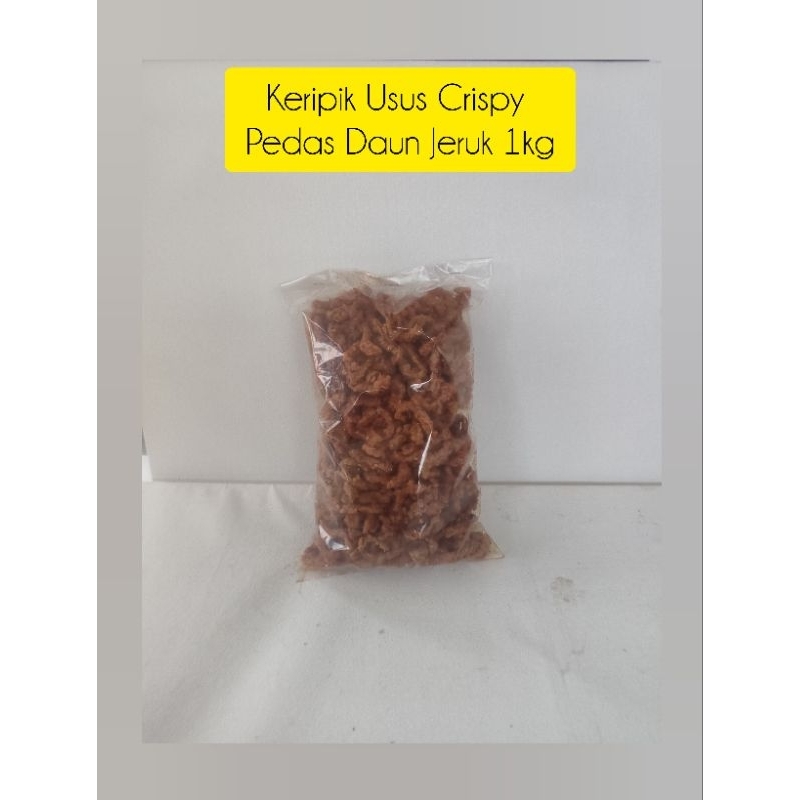 

Usus Crispy Pedas Daun Jeruk 1kg/Keripik Usus Crispy Pedas Daun Jeruk 1kg