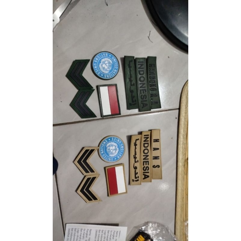 patch rubber atribut  PDL monusco custom nama pangkat