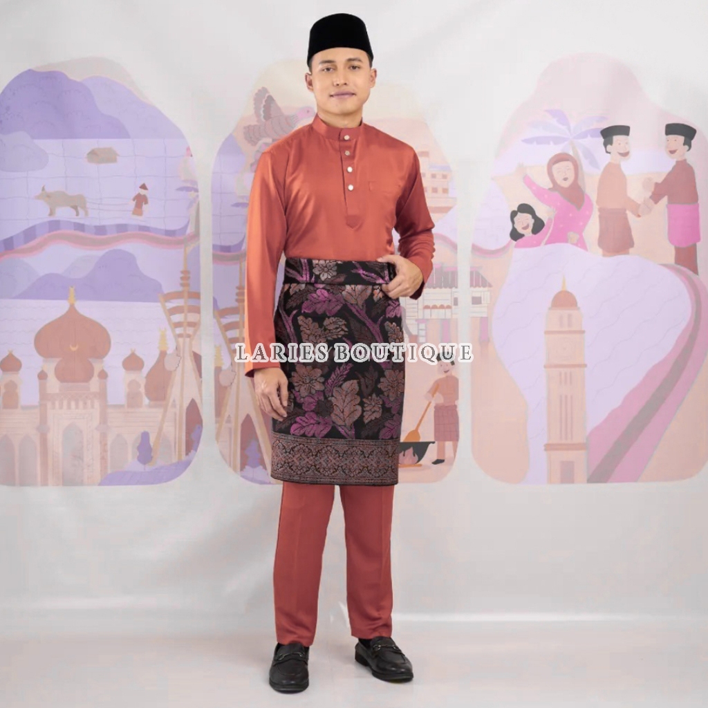 HOT LARIES` SETELAN BAJU KURUNG MELAYU PRIA MODERN TERBARU KOKO LEBARAN LELAKI DEWASA KURUNG MELAYU