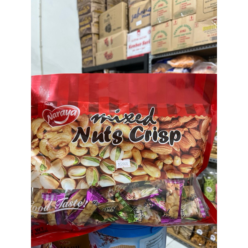 

NARAYA MIXED NUTS CRISP 40 PCS KACANG ALMOND PISTACHIO METE 400 gram